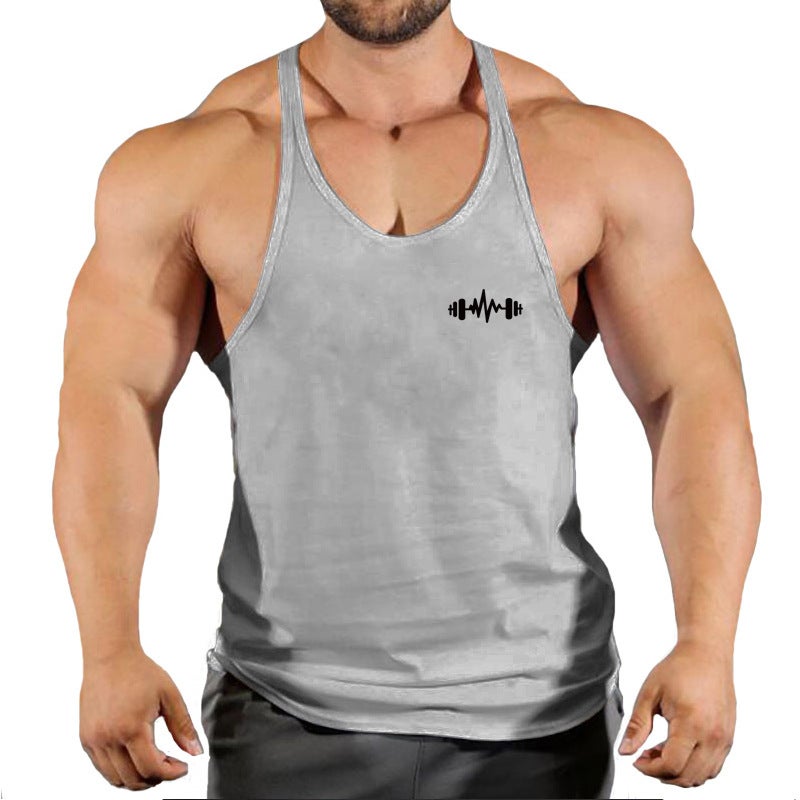Mens Summer Quick-Dry Tank Top Sleeveless Running Vest grey black 1
