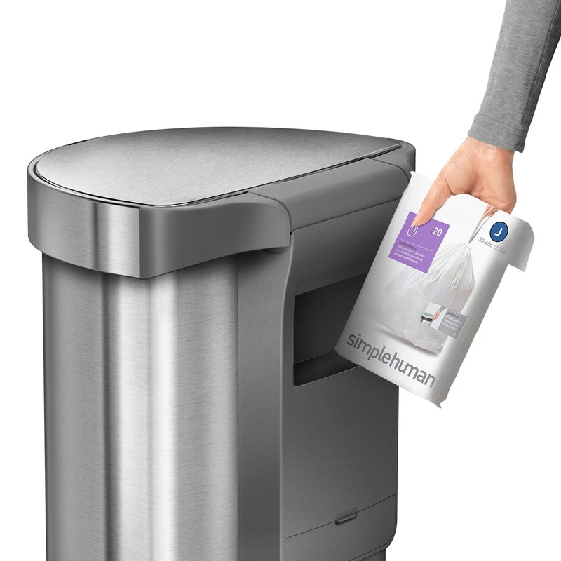 simplehuman 45 Liter / 12 Gallon Semi-Round Automatic Sensor Trash Can, Brushed Stainless Steel - Image 4