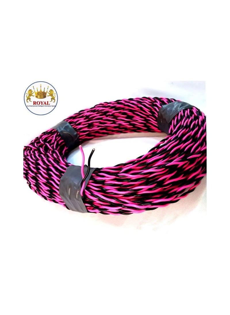 Royal SPEAKER CABLE AUDIO SYSTEM CONNECTION DYT-PF TWISTED BY MIX COLOR  BLACK&RED  - Image 1