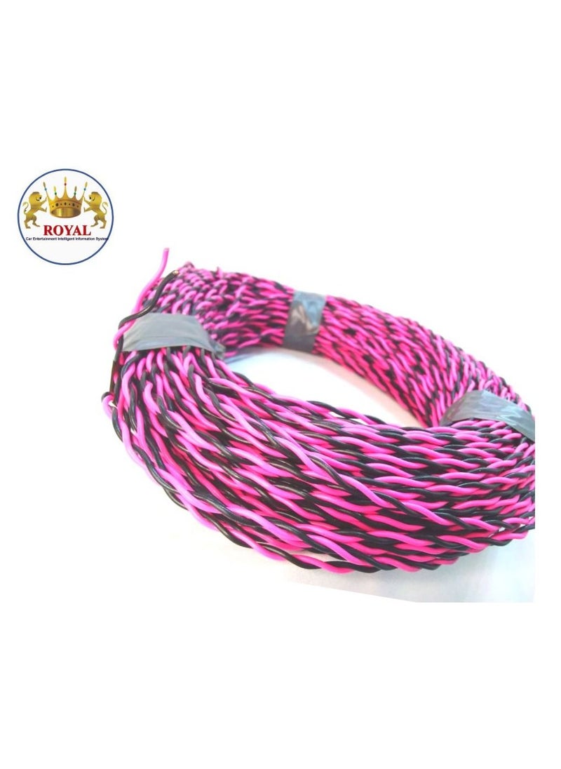 Royal SPEAKER CABLE AUDIO SYSTEM CONNECTION DYT-PF TWISTED BY MIX COLOR  BLACK&RED  - Image 3