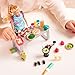 Lori Play Food for Mini Dolls Cooking Accessories for 6Inch Dolls Pizza Sushi Dessert Dollhouse Set for Kids 3 Years Gourmet Market - Image 4