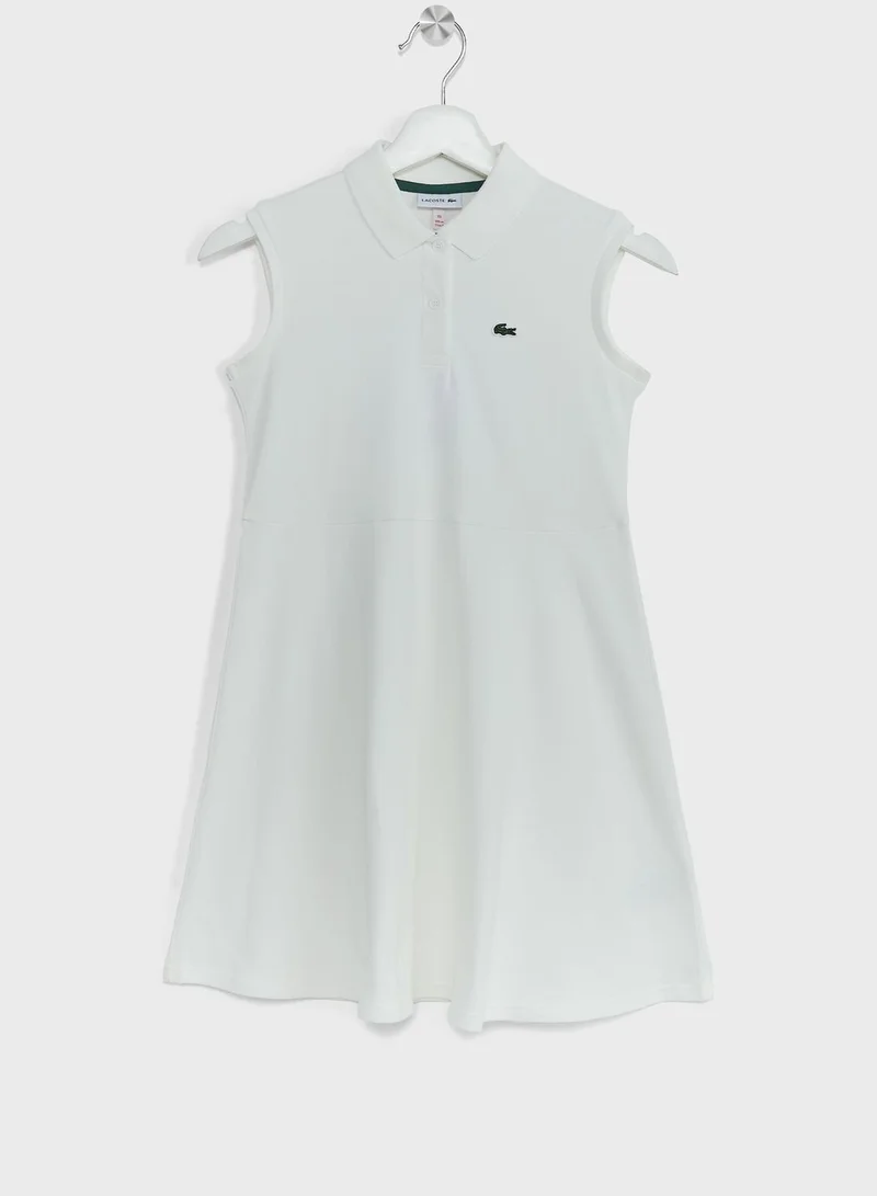 LACOSTE White Polo Dress