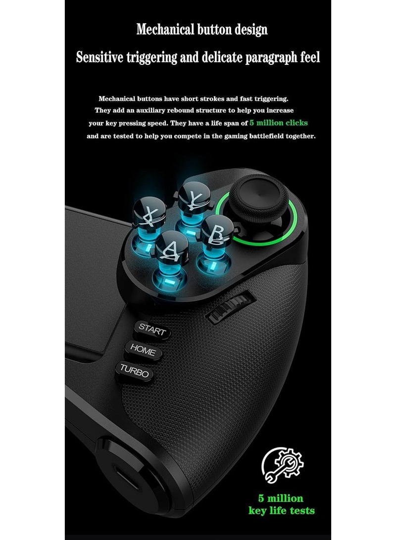 Ipega Wireless RGB Bluetooth Gaming Controller for iPhone 15/14/13/12, Android Smartphones & Tablets, PC, Switch & PS3 | Ergonomic Gamepad with Turbo Function, 6-Axis Gyroscope, Programmable Buttons, Dual Vibration Feedback, Plug & Play Mobile Gaming Controller - Image 4