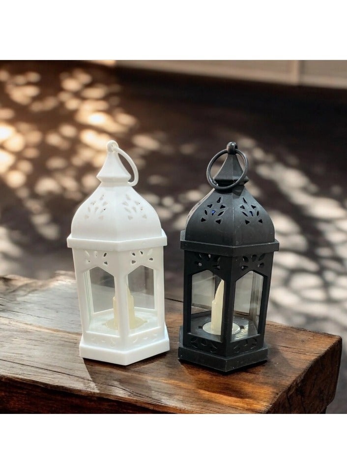 فانوس رمضان بلاستيك بتصميم عصري جديد وجميل -  قطعتين