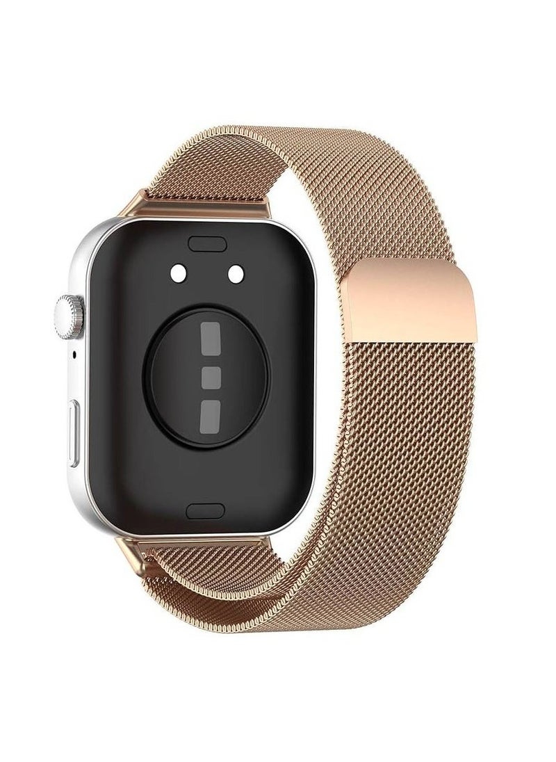 Generic - Milanese Stainless Steel Replacement Band Compatible with Huawei Fit 3 Watch, Magnetic Stainless Steel Mesh type strap (Gold) - Image 1