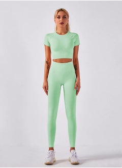 Seamless Yoga Set for Women | Green High-Waist Gym Leggings and Crop Top | Comfortable Activewear for Yoga, Fitness, and Workouts - pzsku/ZA866FEBF9DACFE5C63CEZ/45/_/1639000313/f15b04ee-5a1e-478f-99fe-d21ae0e10609