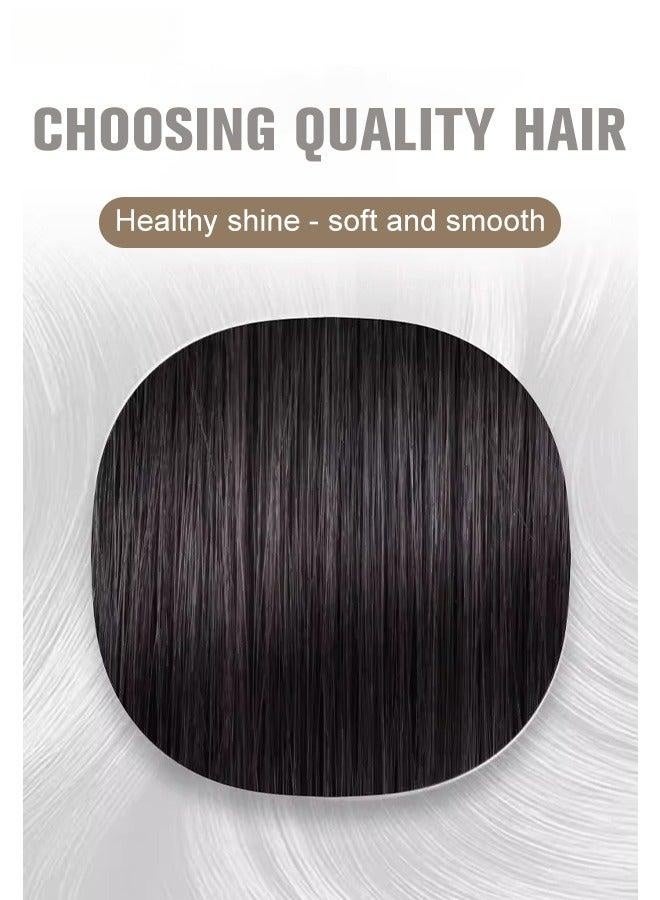 باروكة شعر رجالي قصير مجعد، ألياف صناعية طبيعية مقاومة للحرارة قابلة للتهوية مع فراق جانبي للرجال للارتداء اليومي والحفلات والأزياء التنكرية، لون أسود - Image 5