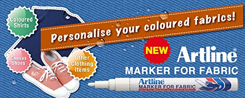 Artline White Permanent Fabric Markers pen for clothing (2 Markers) - Image 2