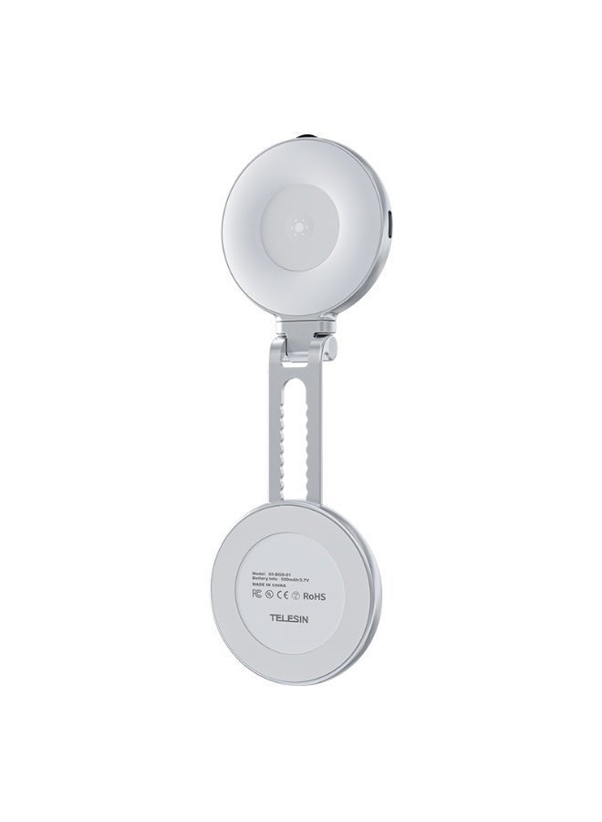 TELESIN C03 Magnetic Mobile Selfie Ring Light with Mirror, Extendable Stand & Adjustable Brightness - Image 5