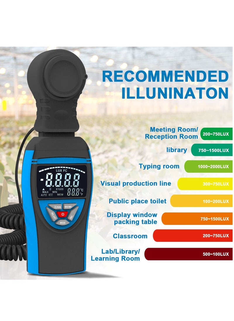 HoldPeak - HP-8801C Digital Light Meters,Light Meter for Plants Measure Light From 0.1~400,000 Lux,Data Hold, Lux/FC Selection For Par Photography Plants - Image 1