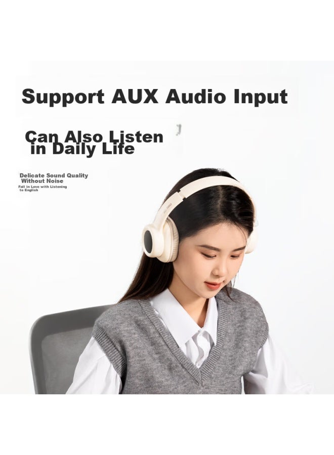 Deli Cet-4/6 Listening Headphones, Specialized For Cet-4/6, Fm Tuning, Over-ear Wireless, For Online Cl, Aux, Exam-specific White Lt550 - Image 4