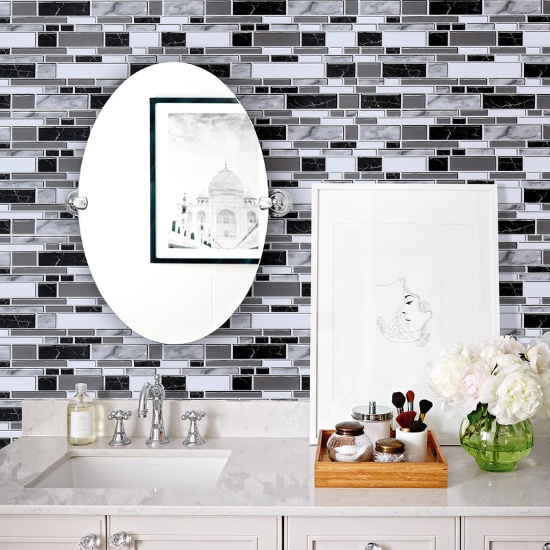Livebor Peel and Stick Backsplash Wallpaper Kitchen Backsplash Wallpaper 11.8inch x 118.1inch Tile Contact Paper Kitchen Peel and Stick Countertops Waterproof Contact Paper for Bathroom Tile Vinyl - Image 2