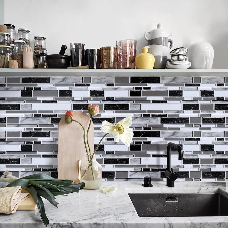 Livebor Peel and Stick Backsplash Wallpaper Kitchen Backsplash Wallpaper 11.8inch x 118.1inch Tile Contact Paper Kitchen Peel and Stick Countertops Waterproof Contact Paper for Bathroom Tile Vinyl - Image 3