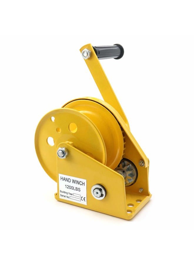QWORK Hand Winch, 1200lbs Heavy Duty Manual Crank Winch, Marine Two-Way self-Locking Gear Winch Handle Crank Towing Winch for ATV Boat Trailer Truck - Image 1