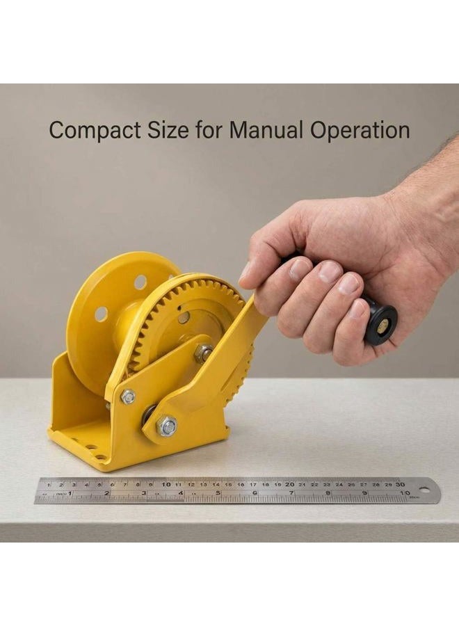 QWORK Hand Winch, 1200lbs Heavy Duty Manual Crank Winch, Marine Two-Way self-Locking Gear Winch Handle Crank Towing Winch for ATV Boat Trailer Truck - Image 3