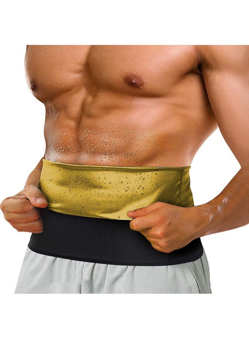 أبوستيم مشد خصر للرجال لإنقاص الوزن، وتدريب عضلات البطن، وتمرين التعرق، وتشكيل الجسم، وحزام ساونا للتخسيس خالٍ من النيوبرين (ذهبي) - Image 1