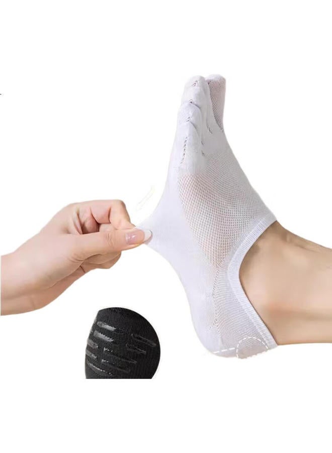 Modal 5 Pairs Men'S Short Toe Socks Spring Summer 7A Antibacterial Odor-Resistant Socks Toe Separated Socks Sports Silicone Non-Slip Mesh Socks - Image 3