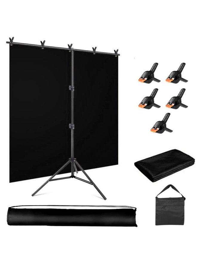 نيوترل إطار خلفية على شكل حرف T للتصوير 2*1.5 متر (150*200 سم) - مجموعة ستارة خلفية خضراء حية لمعدات البث المباشر - Image 1