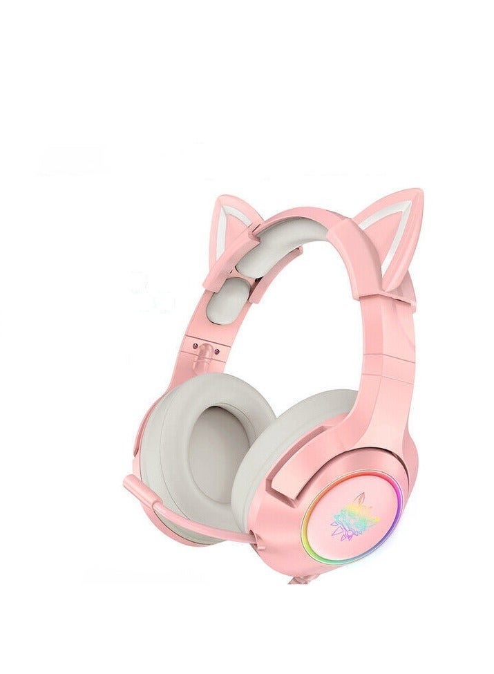 Gaming Headset Computer Headsets with Microphone,Enc Noise Reduction Hifi 3.5 Channel Rgb Wired Headphone - Image 1