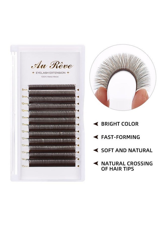 AuReve Y Lashes Extensions Colored Yy Lashes Premade Fans Brown Eyelash Extensions D Curl 0.07Mm 815Mm Mixed Tray Y Shape Easy Fan Volume Lashes Supplies (Yy0.07D,Deep Brown) - Image 3