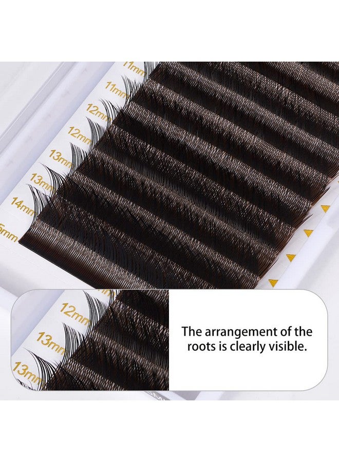 AuReve Y Lashes Extensions Colored Yy Lashes Premade Fans Brown Eyelash Extensions D Curl 0.07Mm 815Mm Mixed Tray Y Shape Easy Fan Volume Lashes Supplies (Yy0.07D,Deep Brown) - Image 5
