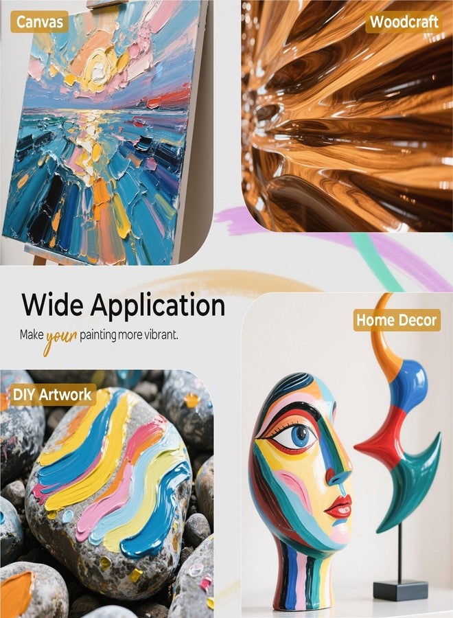 نيكبرو ورنيش نيكبرو اللامع للرسم بالأكريليك، ٨٫٤٥ أونصة، غير قابل للاصفرار، غير سام، مضاد للتشقق، ورنيش أكريليك شفاف، مناسب للفنانين المحترفين والهواة على الأعمال الفنية القماشية، طلاء أكريليك، خشب، لمسة نهائية شديدة اللمعان - Image 5