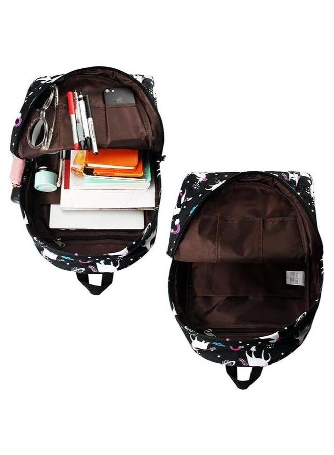 HALAMODO مجموعة حقيبة مدرسية 3 قطع، حقيبة يونيكورن محمولة عصرية للأولاد والبنات، حقيبة كتف للطلاب، حقيبة لابتوب، مع حقيبة كتف وحقيبة تخزين للكتب، للسفر إلى الكلية أو المكتب - Image 4