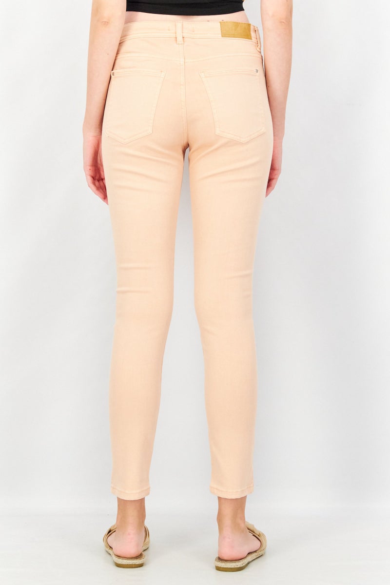 EDC Women Skinny Fit Solid Jeans, Pink - Image 4