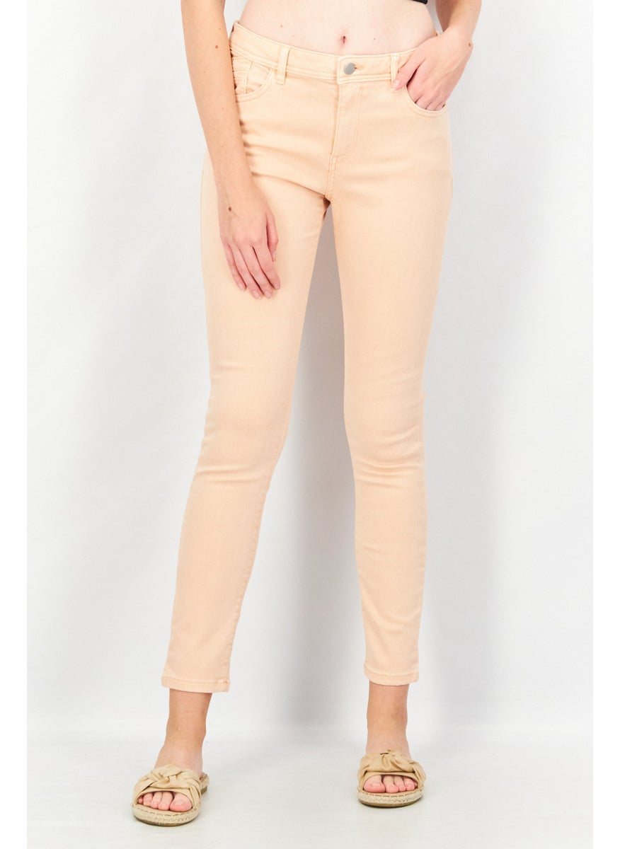 EDC Women Skinny Fit Solid Jeans, Pink  - Image 1