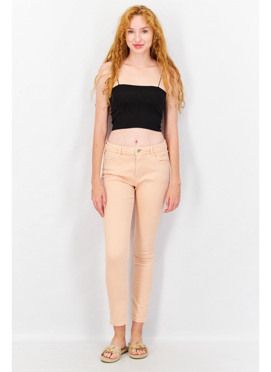 EDC Women Skinny Fit Solid Jeans, Pink  - Image 2