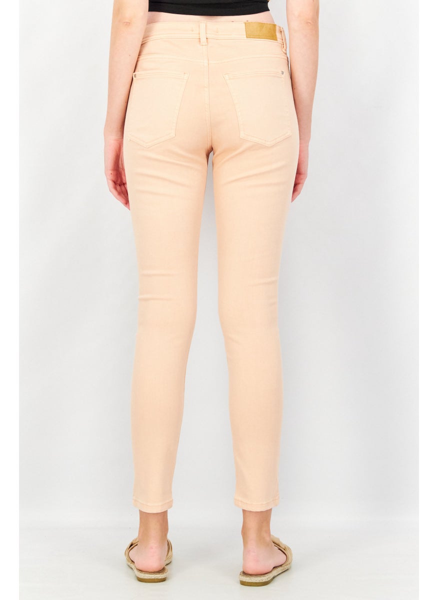 EDC Women Skinny Fit Solid Jeans, Pink  - Image 4