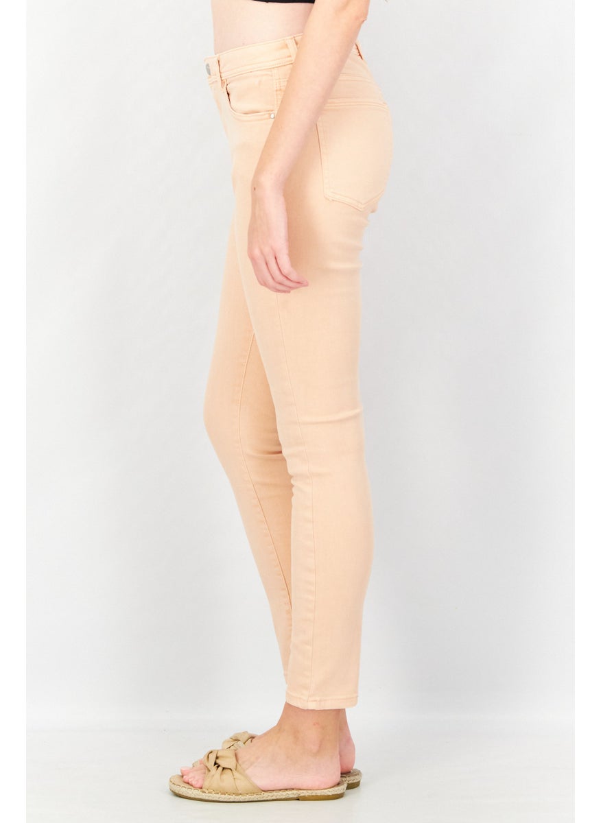 EDC Women Skinny Fit Solid Jeans, Pink  - Image 3
