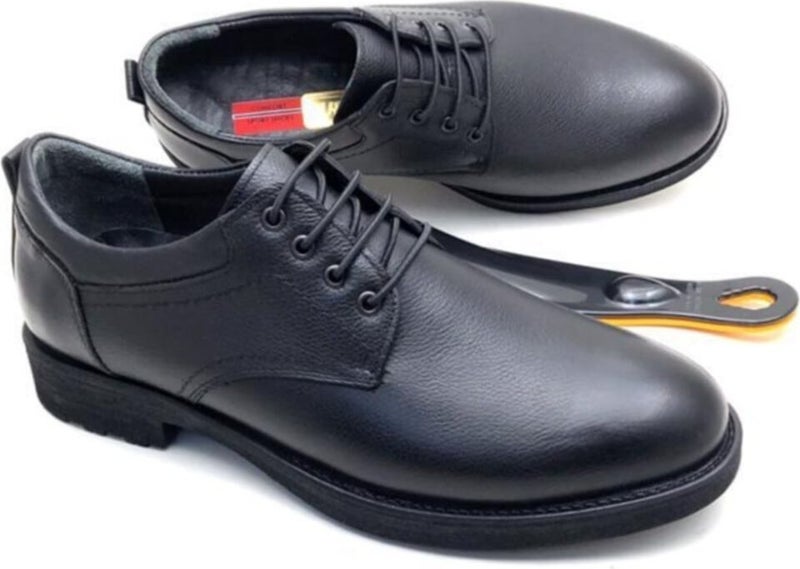 Derilax Men's Black Leather Orthopedic Winter Shoes  - Image 3