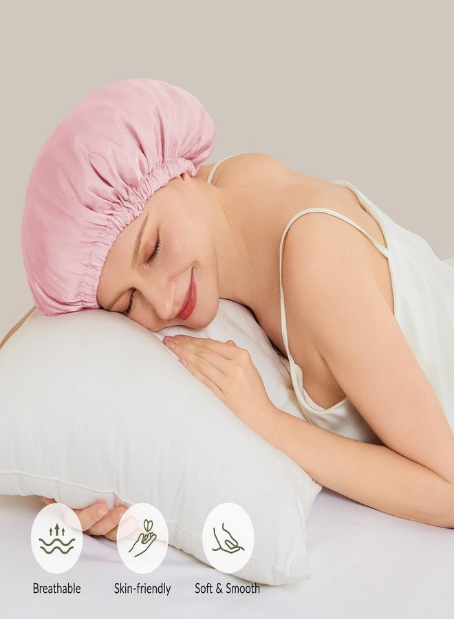 NatureKess Mulberry Silk Bonnet for Sleeping Women, Double-Layer 22 Momme Grade-6A 100% Silk Hair Wrap with Adjustable Elastic Band Stay On Head (1PCS,Pink) - Image 2