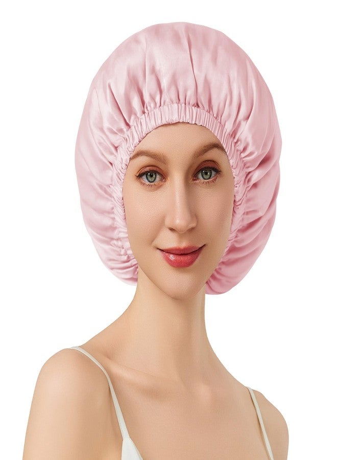 NatureKess Mulberry Silk Bonnet for Sleeping Women, Double-Layer 22 Momme Grade-6A 100% Silk Hair Wrap with Adjustable Elastic Band Stay On Head (1PCS,Pink) - Image 1