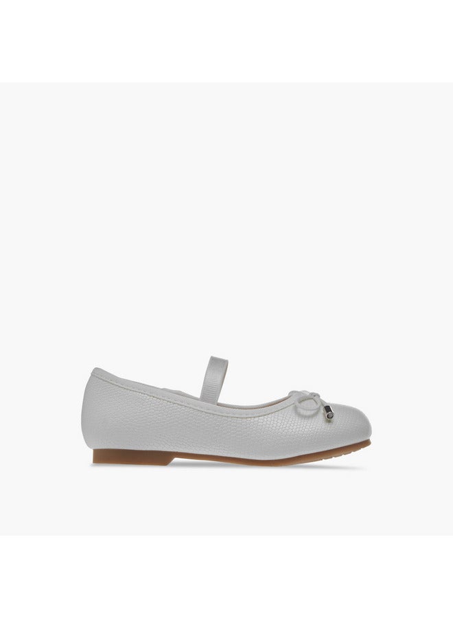 JUNIORS Girls Bow Accent Slip-On Ballerina Shoes with Elasticated Strap  - Image 3