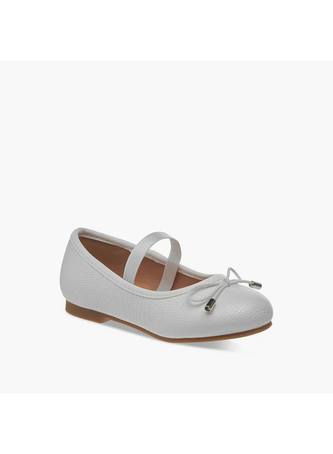جونيورز Girls Bow Accent Slip-On Ballerina Shoes with Elasticated Strap
