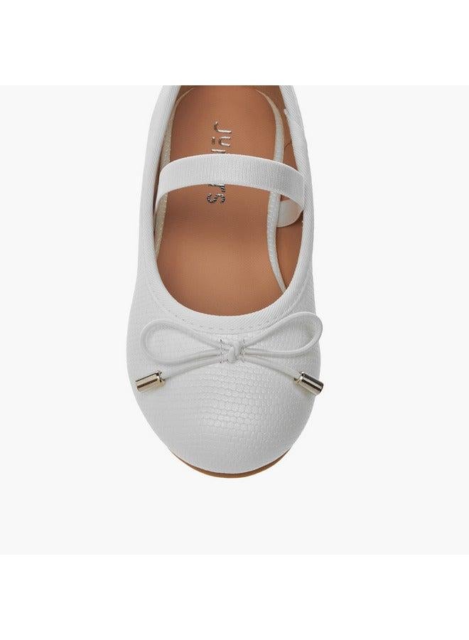 JUNIORS Girls Bow Accent Slip-On Ballerina Shoes with Elasticated Strap - Image 4