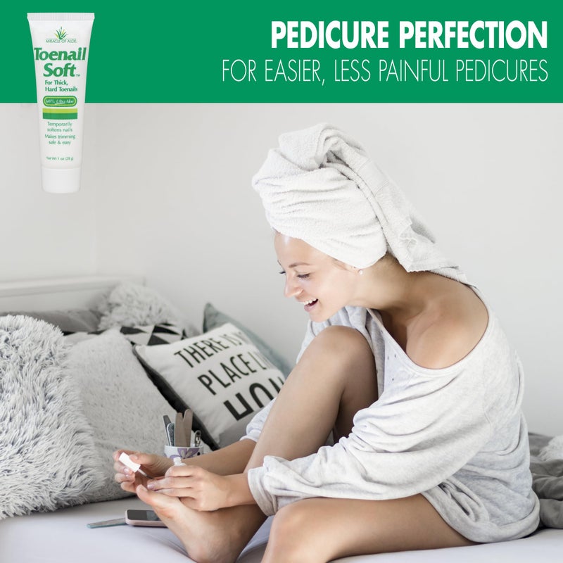 Miracle of Aloe Toenail Softener for Thick Hard Toenails - Safe for Seniors & All Ages - Fast-Acting Toenail Softening Cream - Ingrown Toenail Treatment - Non Greasy Nail Cream Formulated with Natural Aloe Vera, 1 oz - Image 5