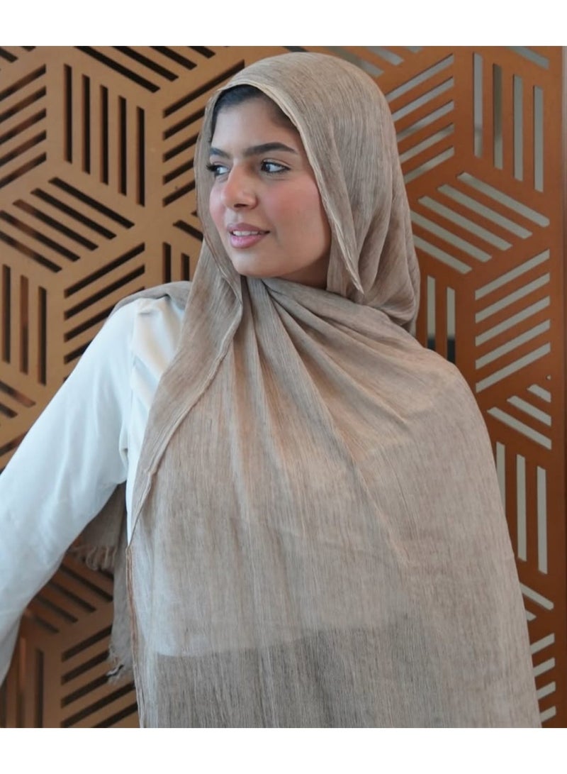 Luxuria Thai Raveld scarf in mocha color - lightweight, lightweight for a distinctive look. - Image 1