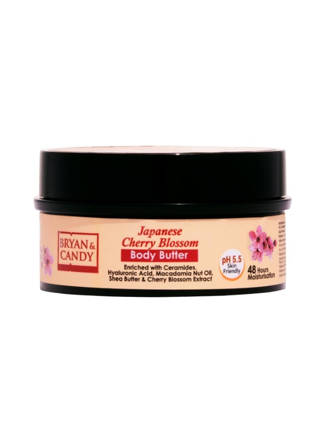 BRYAN & CANDY Japanese Cherry Blossom Body Butter 200g |Ph5.5 Skin Friendly | 48hrs Moisturization | 100% Vegan - Image 1