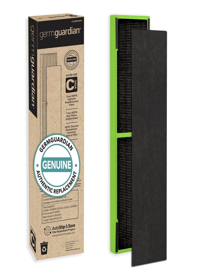 GermGuardian Filter C Toxin Clear HEPA Genuine Replacement Filter, Removes 99.97% of Pollutants, Common VOCs, Household Toxins, for AC5000, AC5250, AC5300, AC5350, CDAP5500, Black/Green, FLT5000VO - Image 1