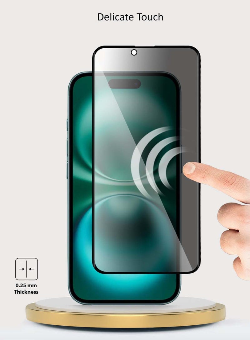 Wtech Apple iPhone 15 Plus 2023 Premium E2E Privacy Full Glue Full Cover Tempered Glass Screen Protector (MSGECP) - Clear/Black - Image 5