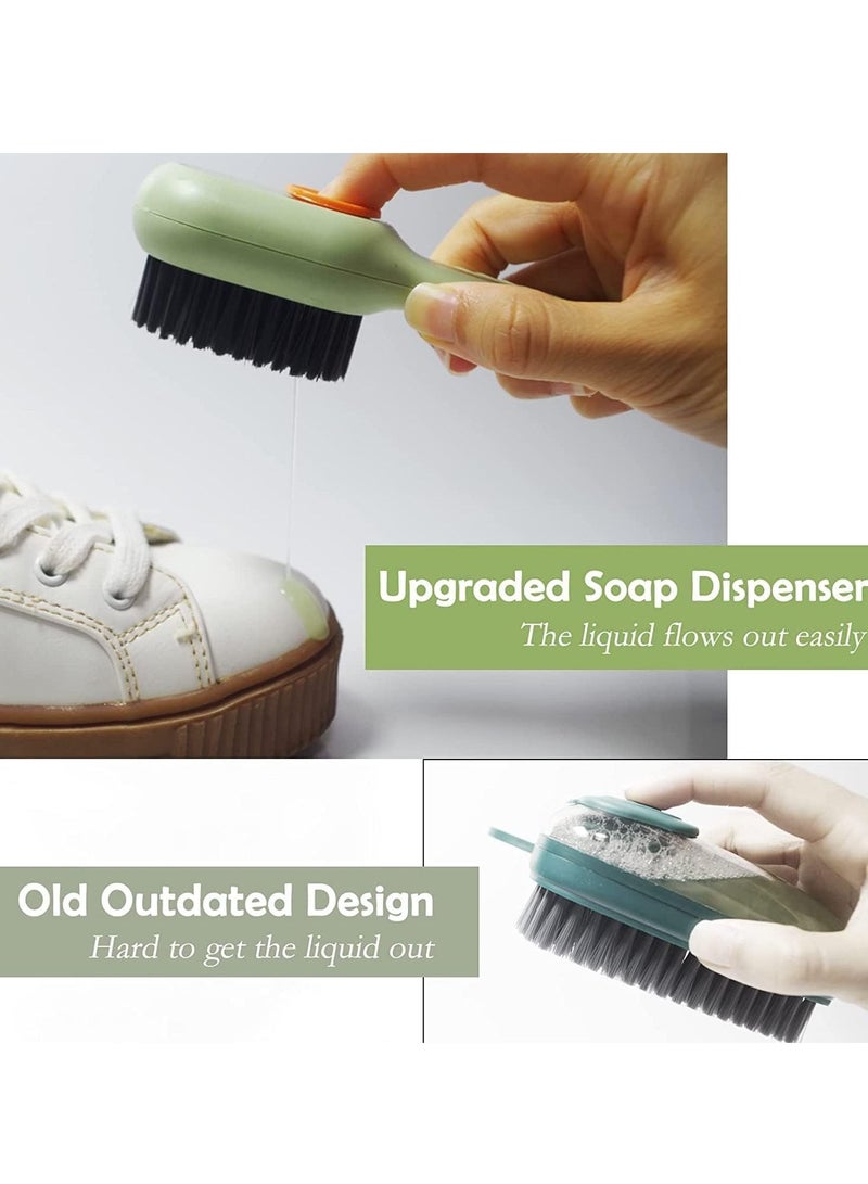 Excefore Automatic Shoe Brush,2 Pcs Cleaning Brush For Shoes, Press Type Automatic Liquid Adding Brush, Press Type Cleaning Brush, for Carpet Floor Sink Bathroom Household Cleaning Brushes - Image 3