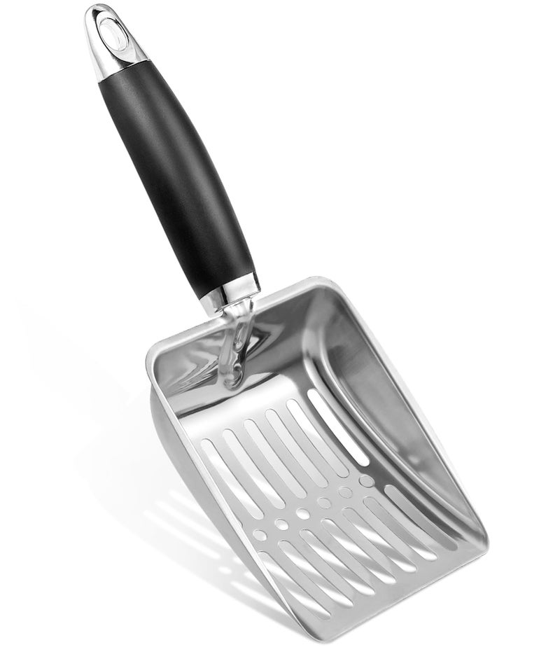 NewGF Stainless Steel Cat Litter Scoop,Metal Cat Litter Scoop,Kitty Metal Scooper,Sturdy Mesh Scooper - Image 1