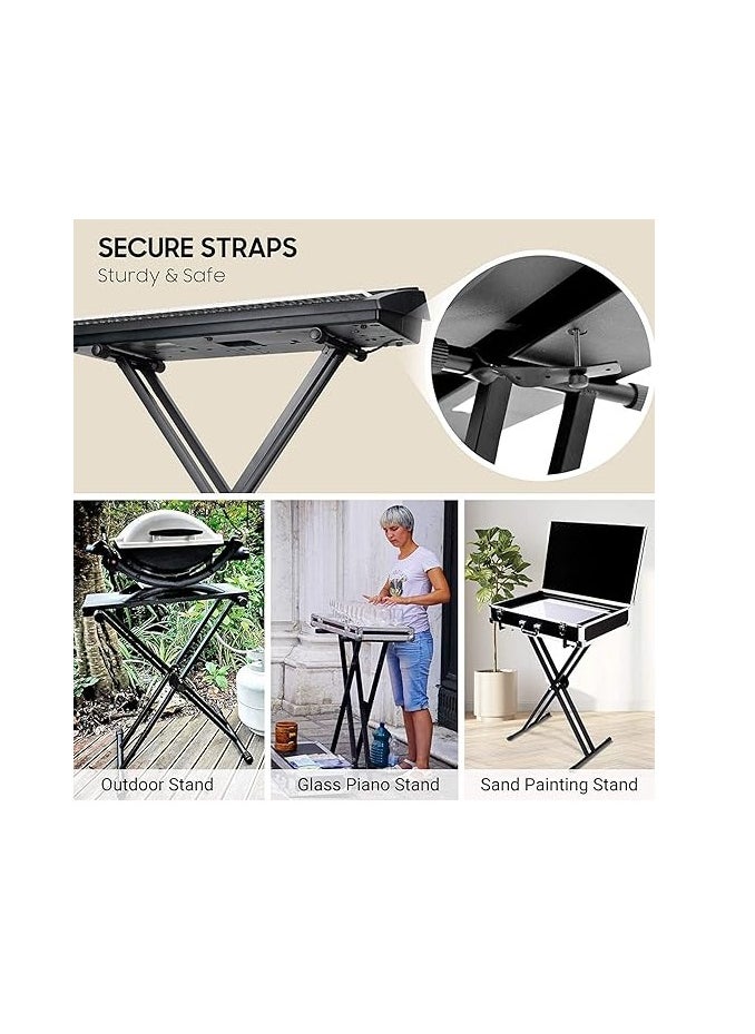 Megarya - Adjustable Keyboard Stand Double Braced X Style Digital Piano Stand with Locking Straps for 61 76 88 Keys Double Braced Support Legs with Locking Strap - Image 1