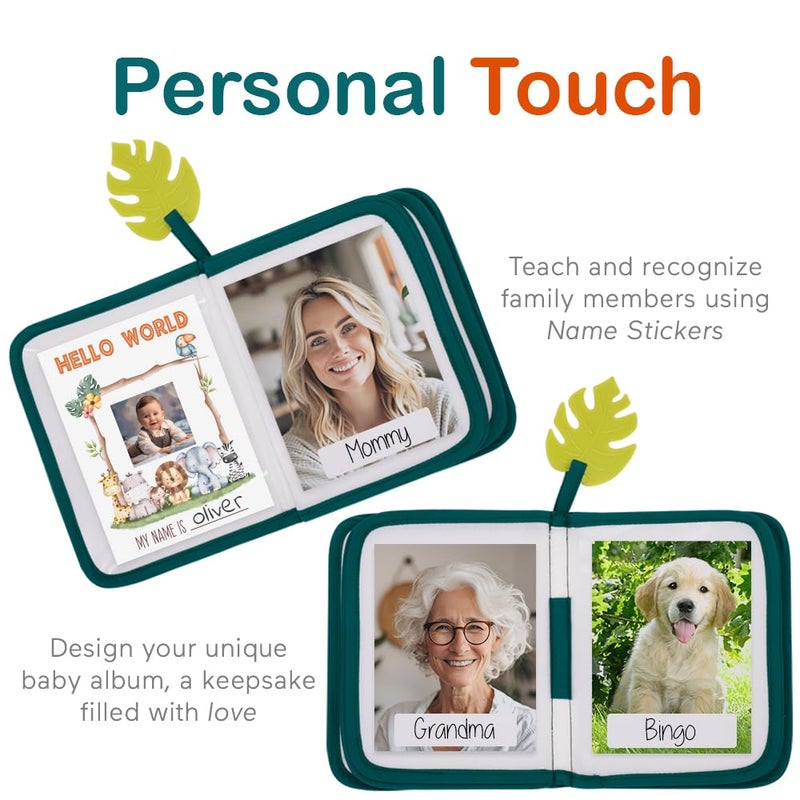 Urban Kiddyâ„¢ Baby's My First Family Album | Soft Photo Cloth Book Gift Set for Newborn Toddler & Kids (Woodland) - Image 3