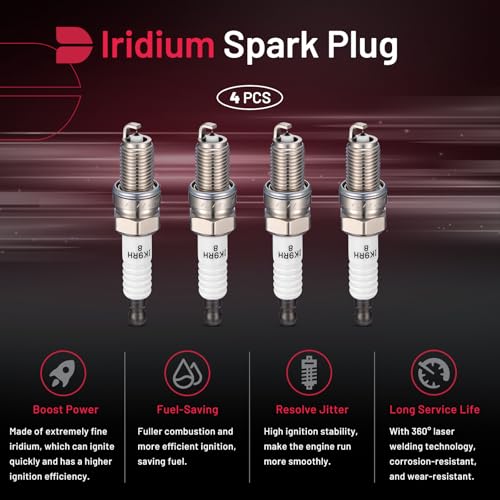 BDFHYK 93618 Platinum Iridium Spark Plugs Compatible with Dodge 2013-2016 Dart, Compatible with Jeep 2015-2018 Renegade, 2017-2020 124 Spider, 2012-2019 500 500L 500X 1.4L SIKR9A7 68070507AC Set of 4 - Image 4