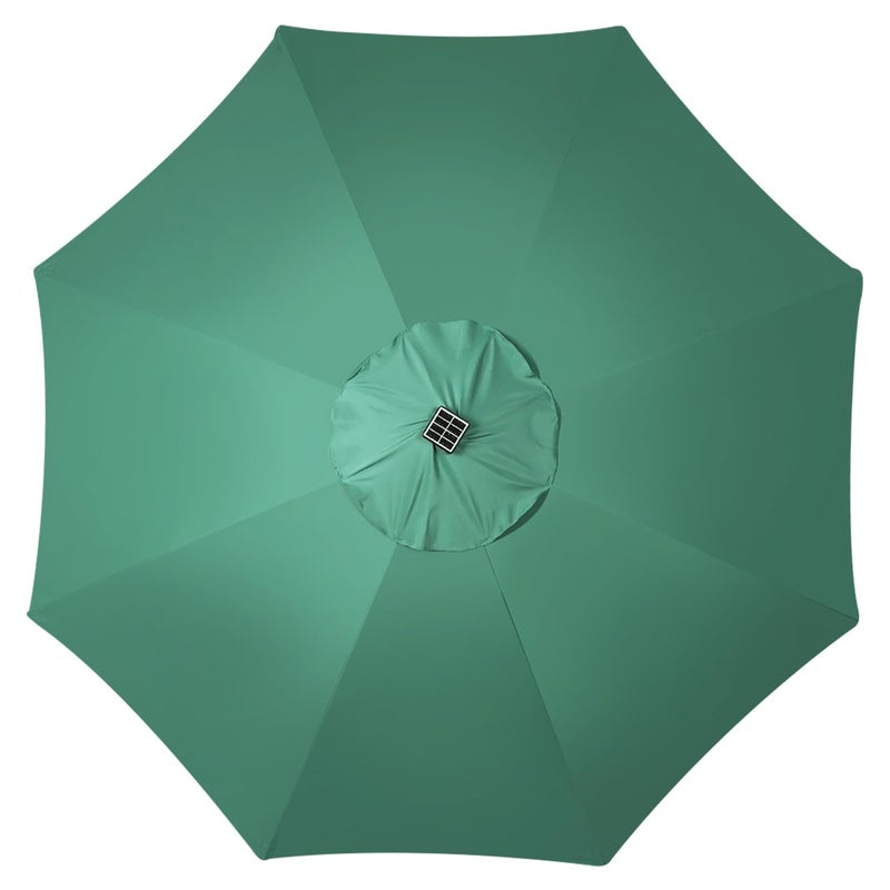 Blissun 9 ft Solar Umbrella, Patio Umbrella with 32 LED Lights, Outdoor Table Market Umbrella for Garden, Deck, Backyard (Seaglass) - Image 4