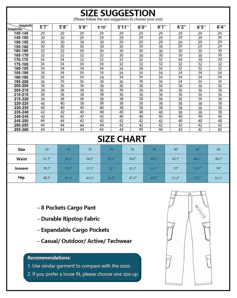 AKARMY Men's Casual Cargo Pants Military Army Camo Pants Combat Work Pants with 8 Pockets Royal Blue 34 - Image 3
